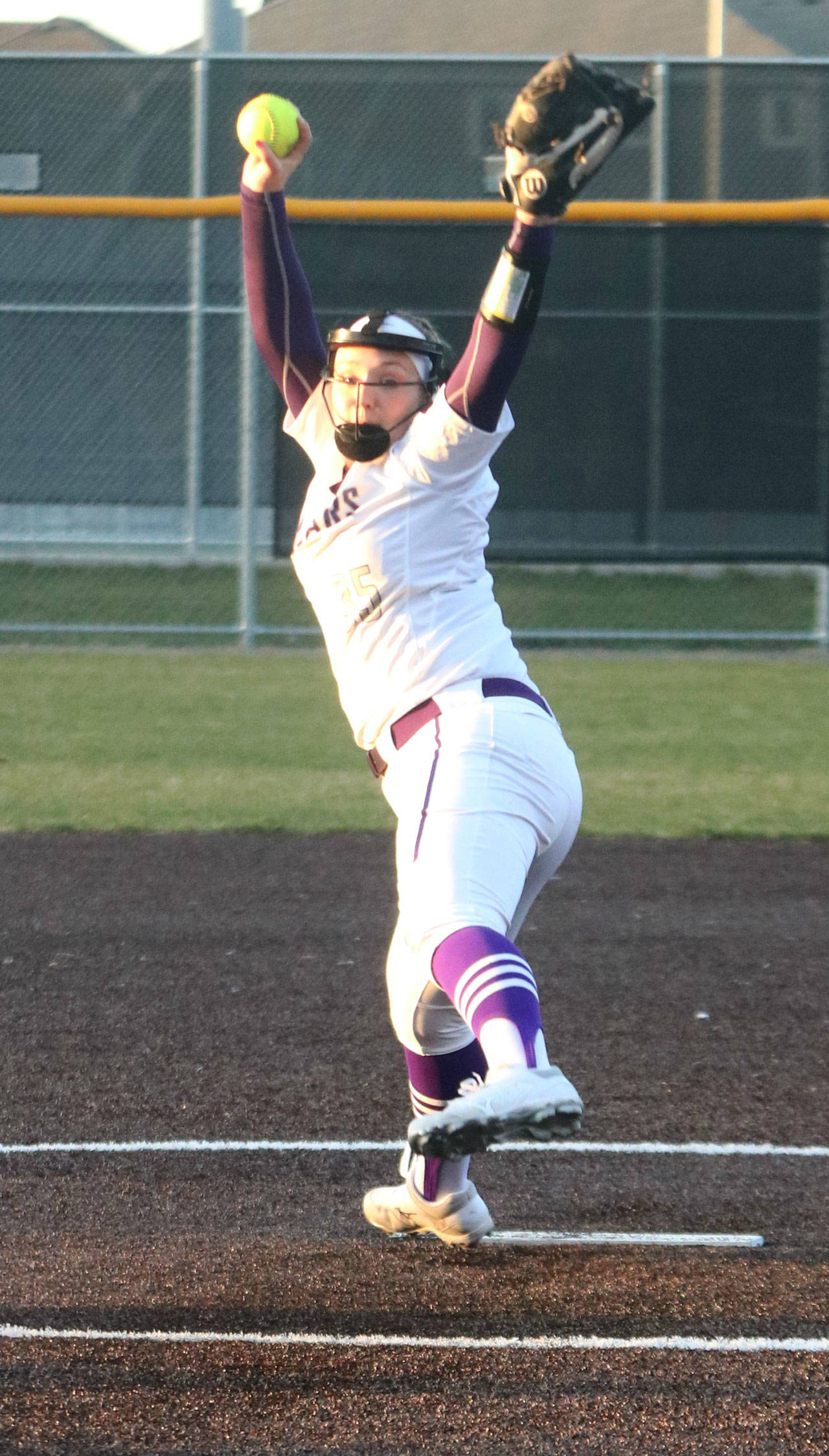 Jaguar Riley Madsen pitches her team to a 13-2 victory against Mount Si on March 20. Andy Nystrom / staff photo
