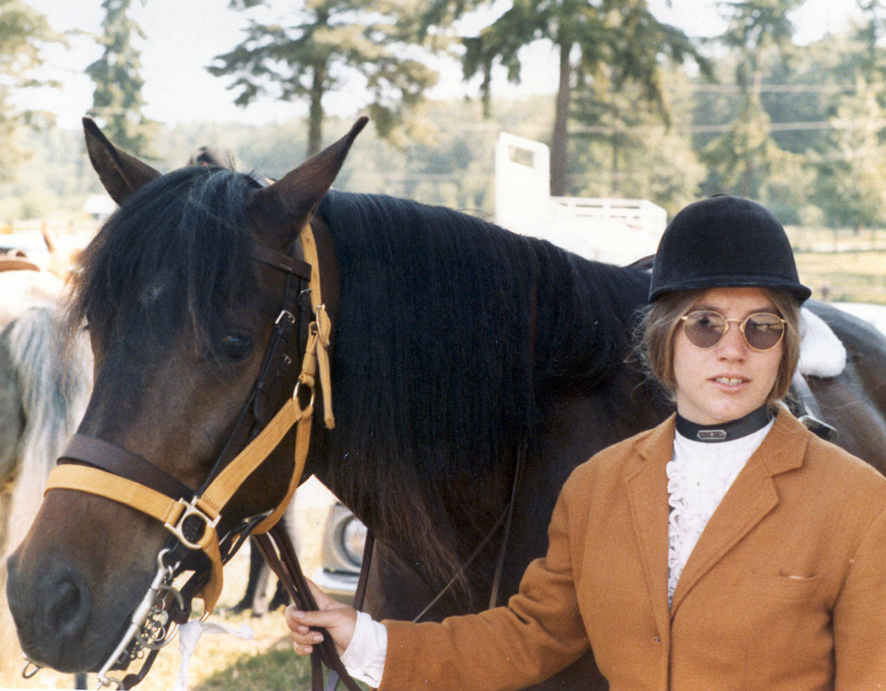 Jody Loomis is pictured with her horse in 1972. Photo courtesy of Snohomish County Sheriff’s Office