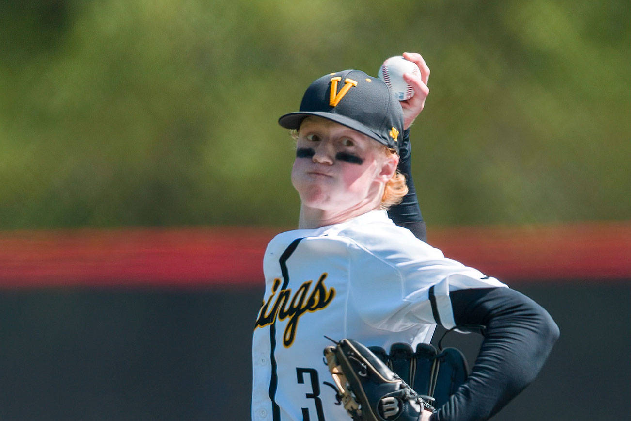 Inglemoor sophomore pitcher Kolby Solomon didn’t allow a single run in six innings of work against the Jackson Timberwolves on May 4 at Bannerwood Park in Bellevue. Inglemoor defeated Jackson 5-0. Photo courtesy of Patrick Krohn/Patrick Krohn Photography