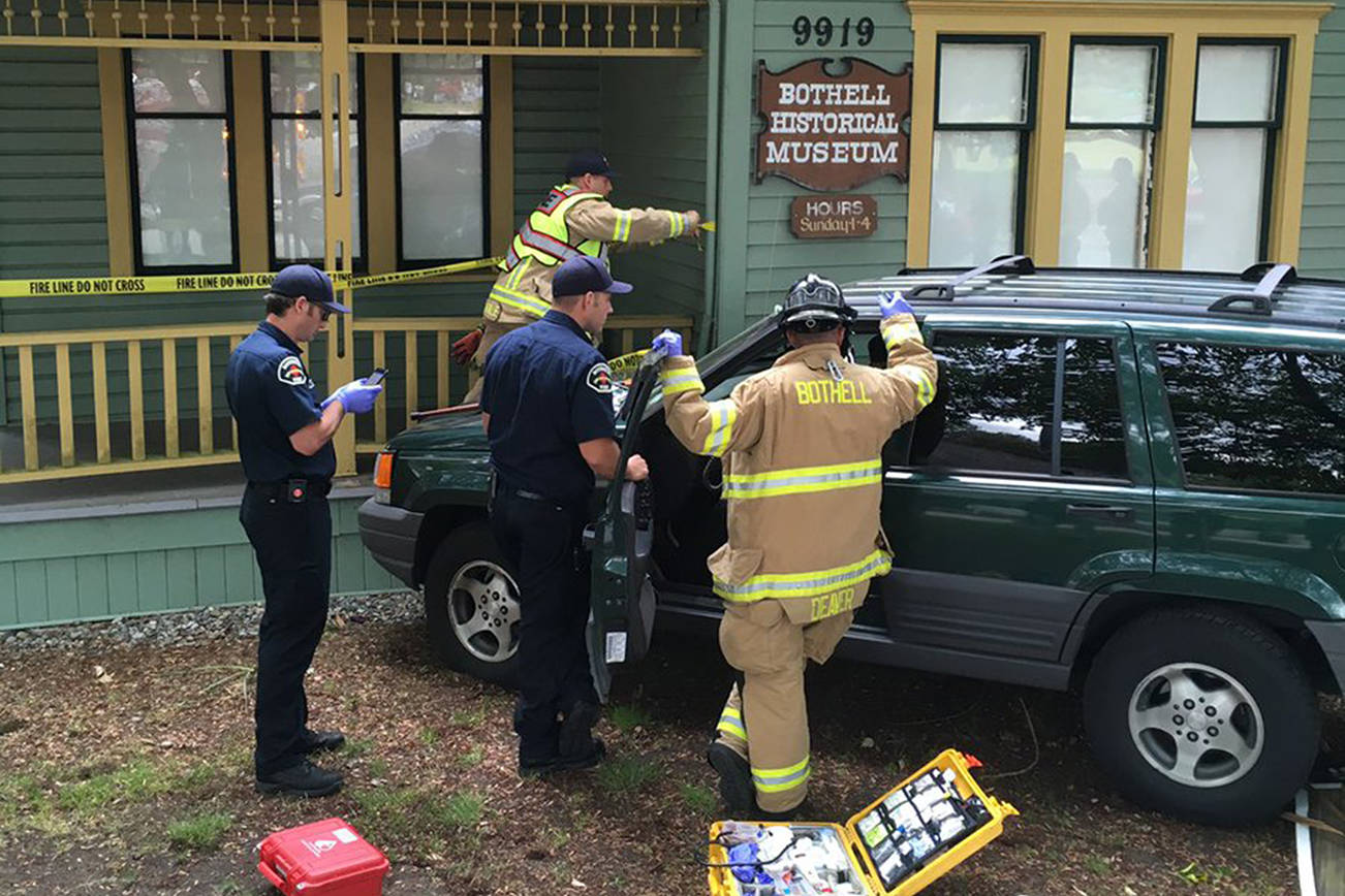 Bothell police investigating single-car collision into historical museum