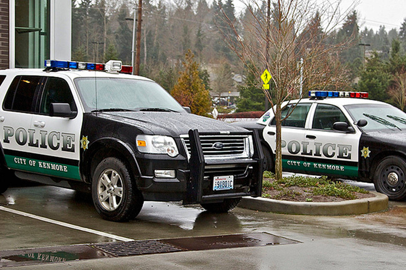 Kenmore Police Department vehicles. Samantha Pak/staff photo