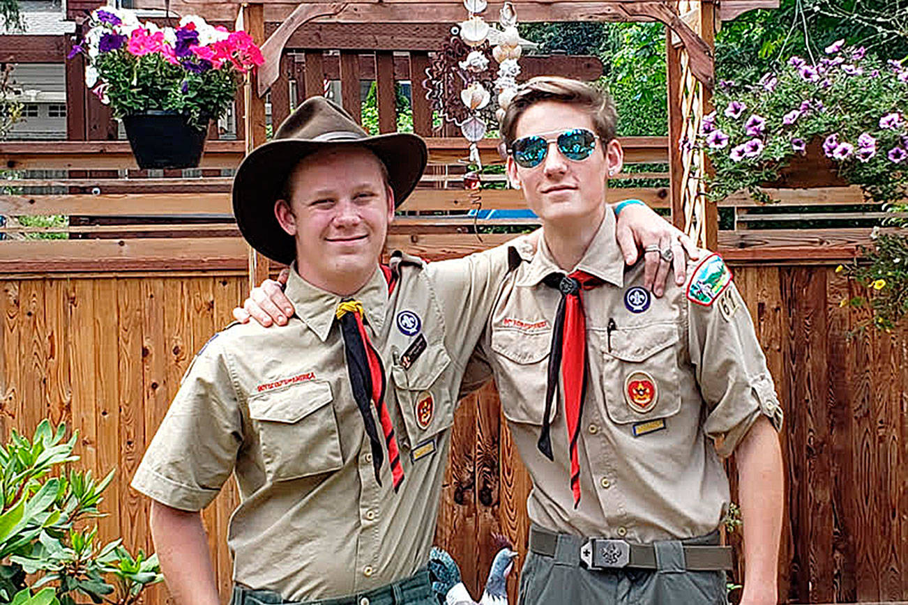 Courtesy photo                                 Cameron Devine (left) and Bryce Devine (right) of Troop 61 are receiving their Eagle Scout rank on Aug. 16.