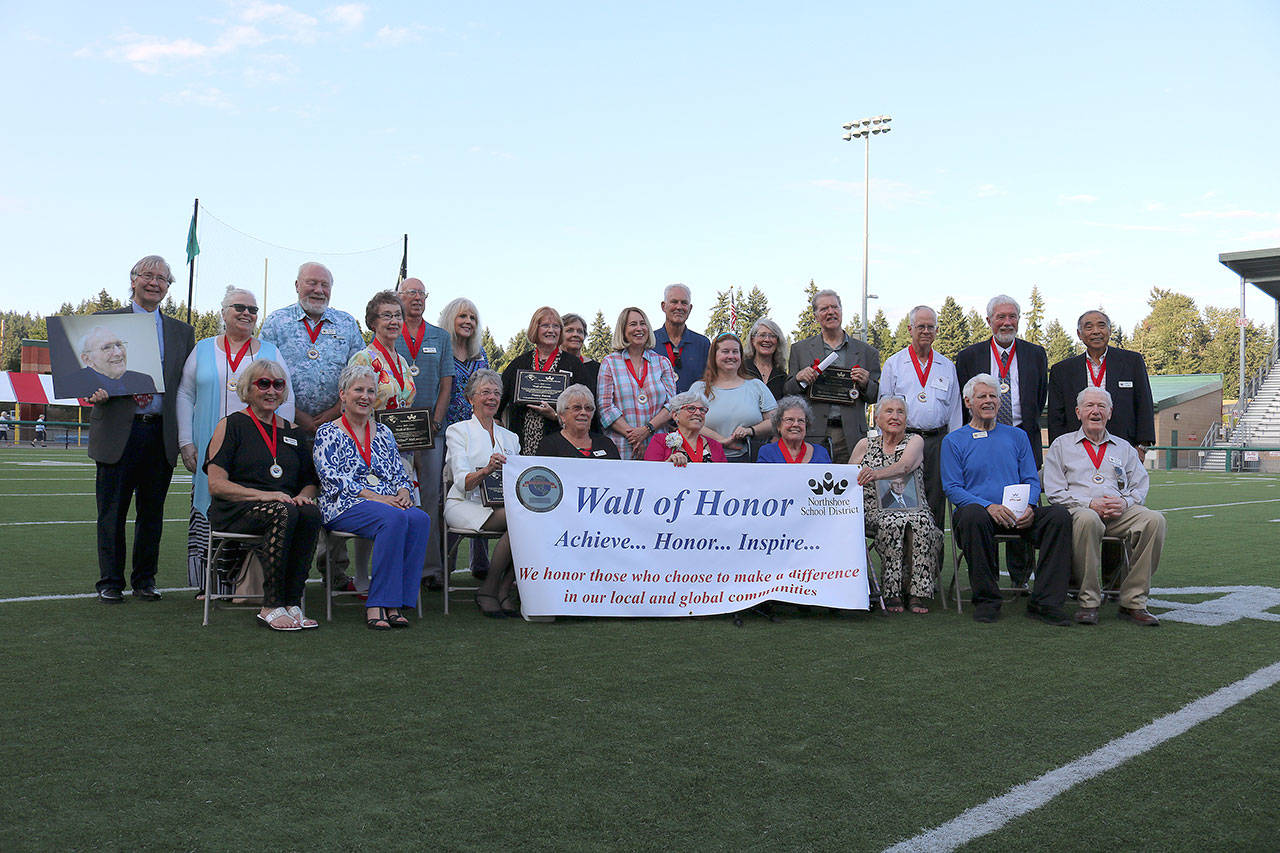 New and past inductees gather for a picture at the 2019 Wall of Honor Ceremony on Aug. 15. Stephanie Quiroz/staff photo