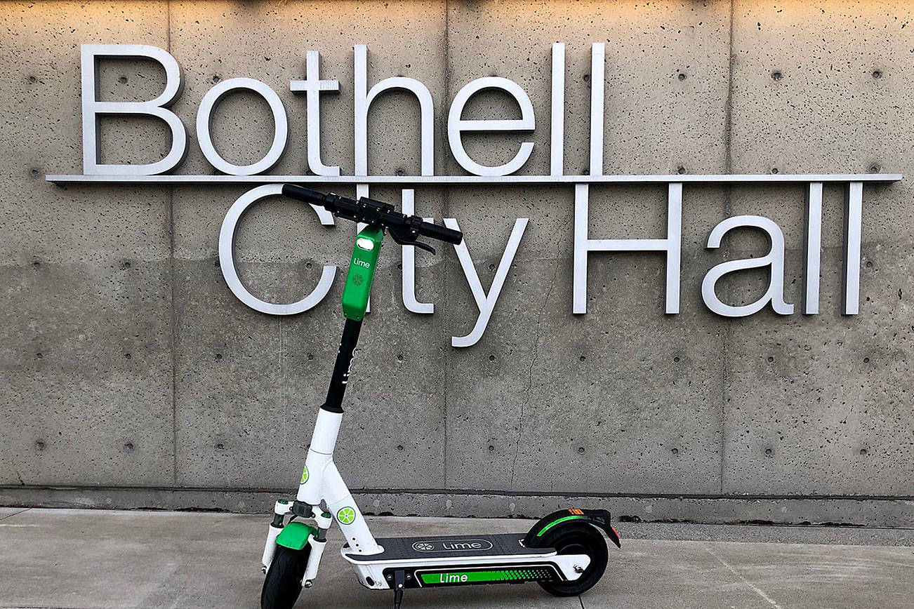 Lime e-scooters will stay in Bothell city limits until at least next year. Photo courtesy of city of Bothell