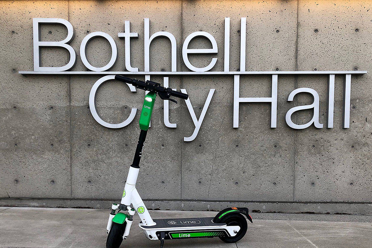 Lime e-scooters will stay in Bothell city limits until at least next year. Photo courtesy of city of Bothell