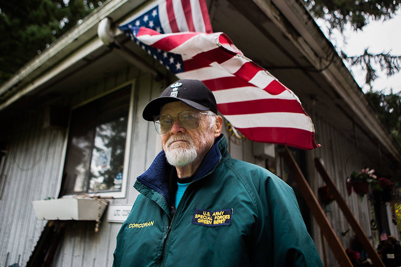 Jim Corcoran at his home in Bothell on Oct. 18. He’s donated the land to Snohomish County, to be preserved as a park. Olivia Vanni/staff photo