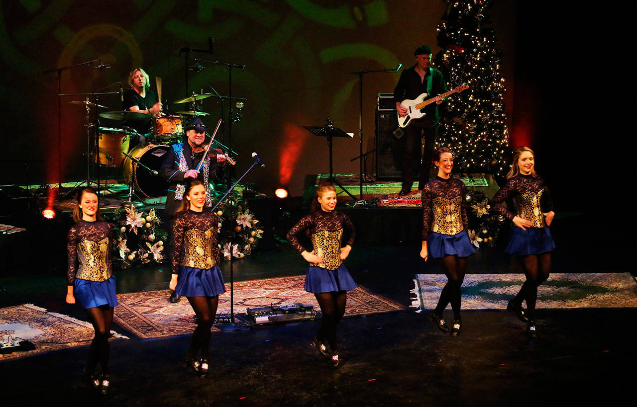 Dancers from the Seattle Irish Dance Company will accompany Geoffrey Castle on tour. Photo courtesy Geoffrey Castle