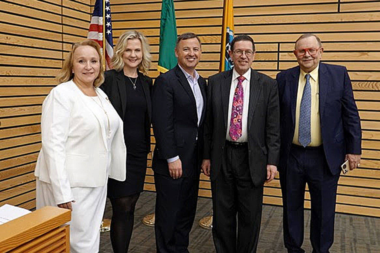 Photo courtesy city of Kenmore                                From left to right: Corina Pfeil, Melanie O’Cain, Rod Dembowski, Milton Curtis and David Baker.