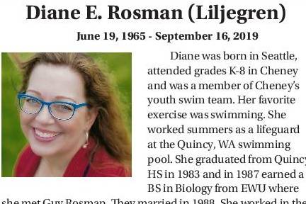 Obituary: Diane E. Rosman (Liljegren)