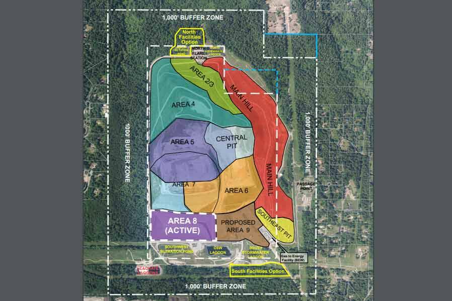 Map of proposed landfill expansion sites (screenshot from King County website)