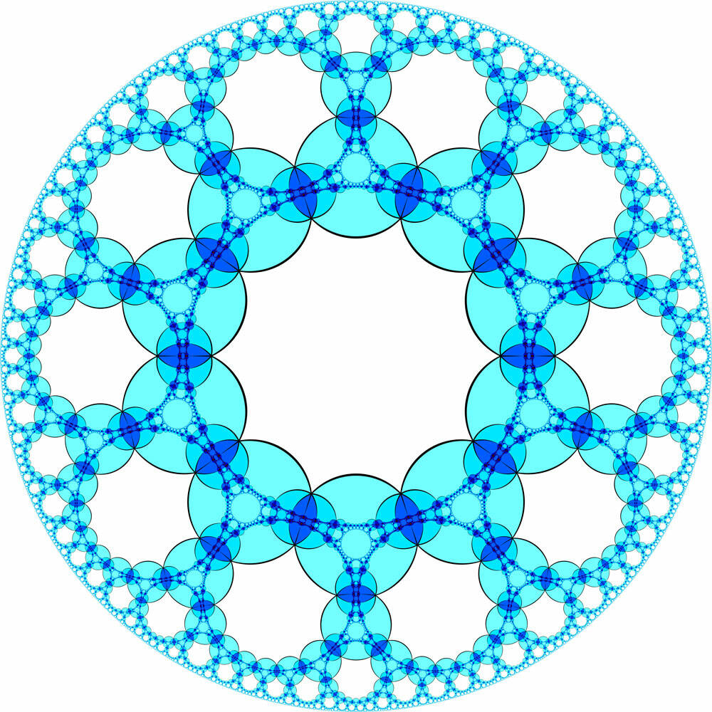 Hyberbolic Honeycomb by Henry Segerman and Roice Nelson.