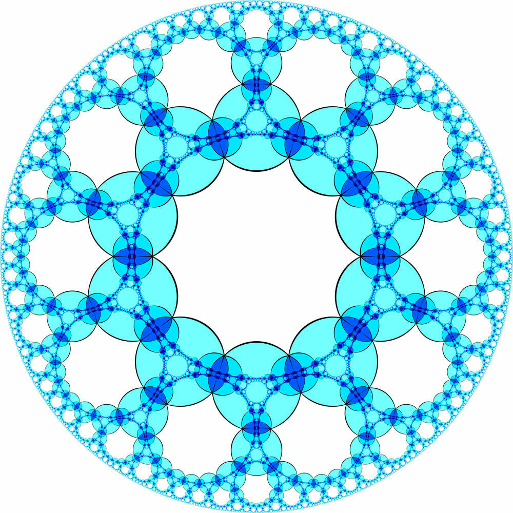 Hyberbolic Honeycomb by Henry Segerman and Roice Nelson.