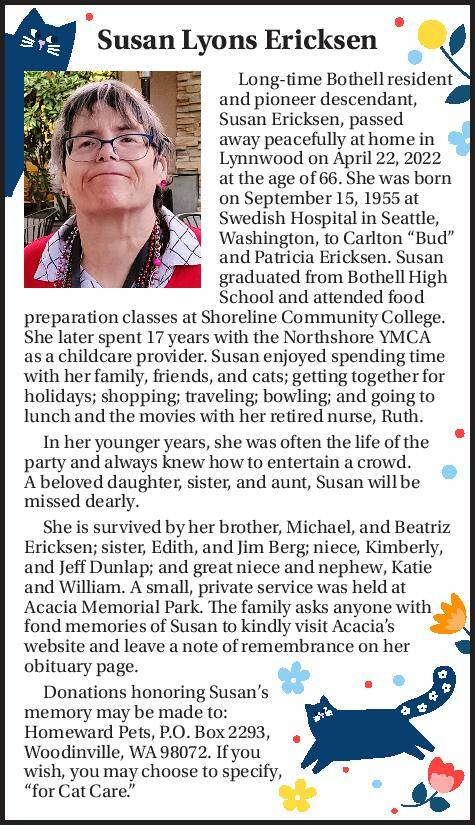 Susan Lyons Ericksen | Obituary