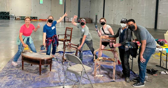 Volunteers at the Furniture Fix-it Fair. From left to right, Nataly Balacci, Xenia Dolovova, Hester Angus, Sarah Berkley, Sal Nauon, Dimitri Pierre-Louis. Photo courtesy of Xenia Dolovova.