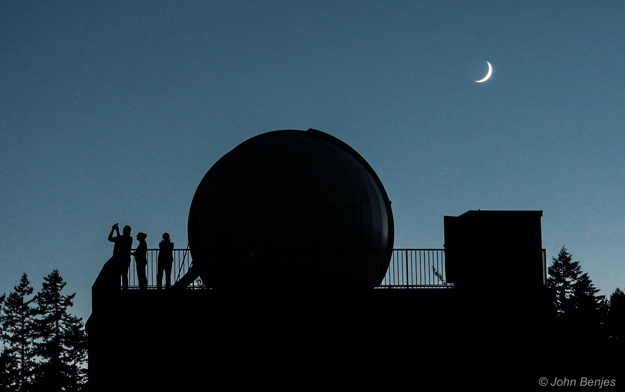 Silhouette at Edwin E. Ritchie Observatory. Photo by John Benjes, courtesy of Frank Petrie.