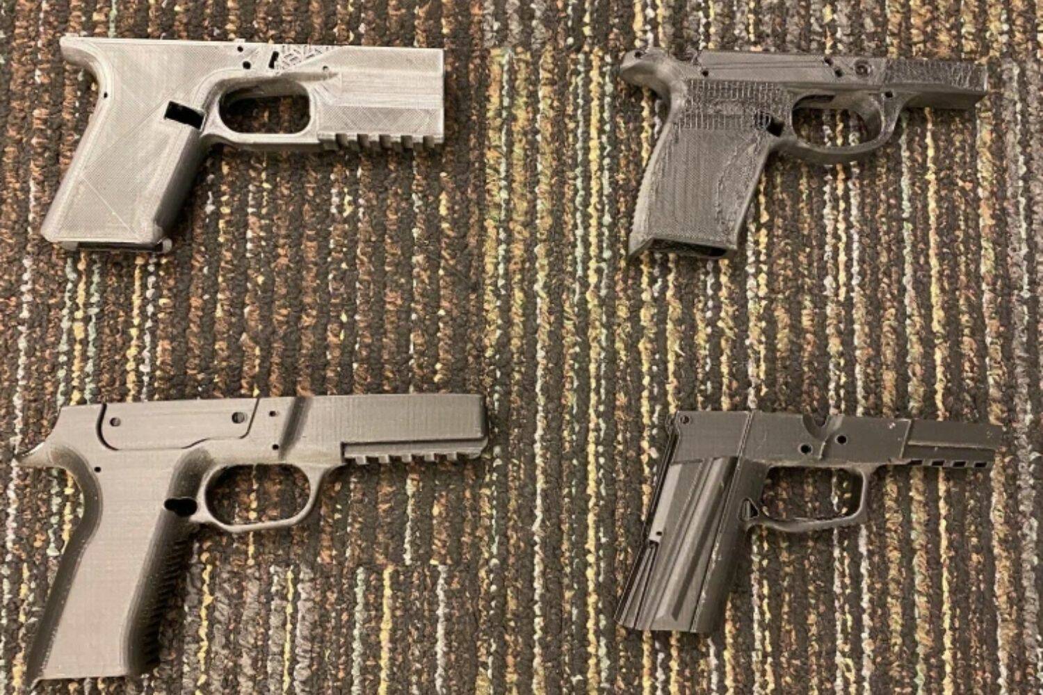 Possible 3D-printed ghost guns confiscated by Bellevue detectives during arrest of suspect. (Courtesy of Bellevue Police)