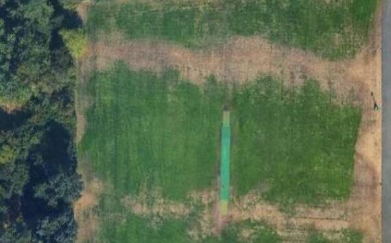 Current home for cricket in Marymoor Park, with the green cricket pitch in the center, is labeled “Marymoor Cricket Community Park Stadium” and is located near the soccer fields. (Courtesy of Google Maps).