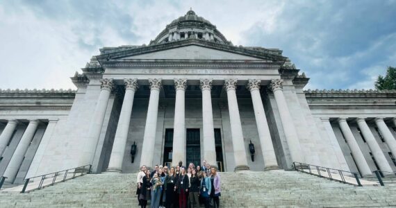 Washington Early Support for Infants and Toddlers program advocacy group at the State Capitol for HB 1916. (Photo Courtesy of Kindering)