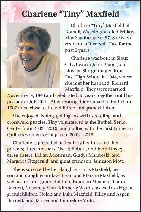 Charlene "Tiny" Maxfield | Obituary