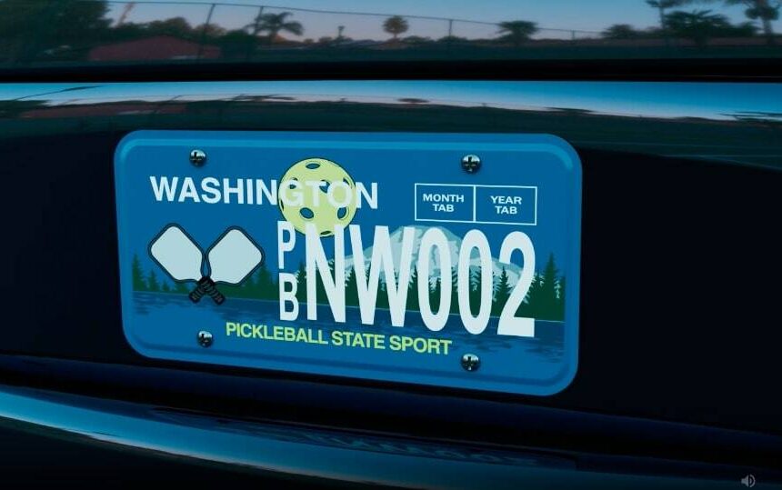 <p>Washington’s pickleball license plate. Screenshot courtesy of Seattle Metro Pickleball Association</p>