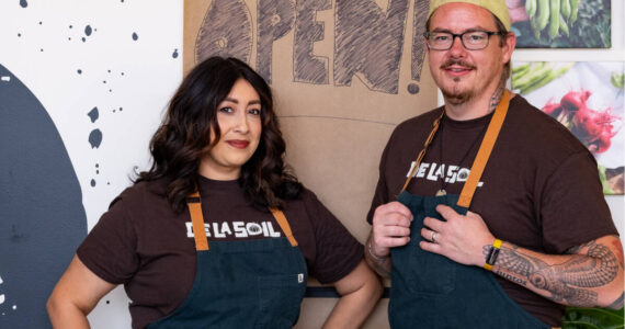 De La Soil owners and chefs Cody & Andrea Westerfield. The farm-to-table restaurant, at Copperworks Kenmore, draws the vast majority of its produce from the nearby Tuk Muk Farm in Woodinville, WA. Courtesy Copperworks Distillery