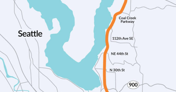 The I-405/Renton to Bellevue Widening and Express Toll Lanes Project will cause a closure of Southbound lanes this week. Photo provided by the Washington Department of Transportation