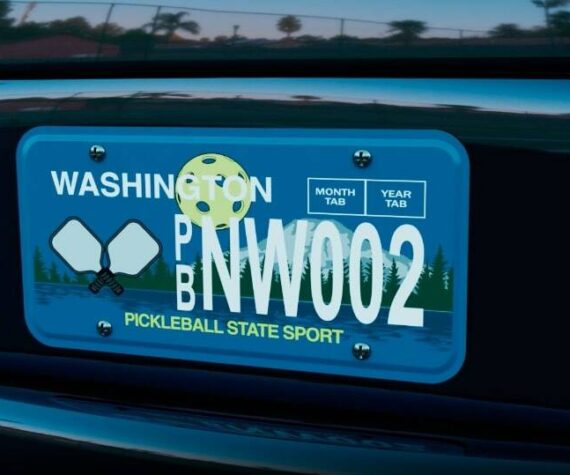 Courtesy of Seattle Metro Pickleball Association
Washington’s pickleball license plate.