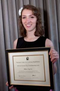 Bothell's Page Ive receives her Anne Ford and Allegra Ford Scholarship in New York City.