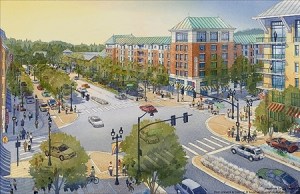 This artist's rendering shows what part of downtown Bothell will look like after redevelopment.