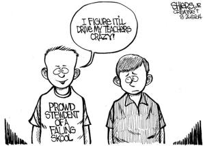 Prowd stewdent of a faling skool | Cartoon for Aug. 26