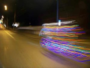 Kirsten Mullins of Bothell photographed this biker taking a ride along 228th Street in Bothell Dec. 18. Mullins said she used a sport/action setting