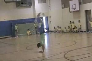 A member of the Hot Doggers jump rope team performs for kids at Westhill Elementary in Bothell.