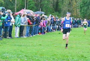 Bothell High School's Charlie Barringer heads down the home stretch Saturday to win the KingCo title. It is the first time in 41 years a Cougar has taken the championship.