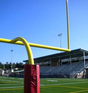 Looking in from the south end zone