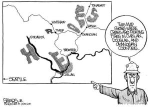 Heroes of the Washington state wild fires | Cartoon for Aug. 27