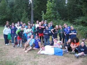 Wranglers campers and counselors enjoy games in Kravik Field at Camp Killoqua in 2011.