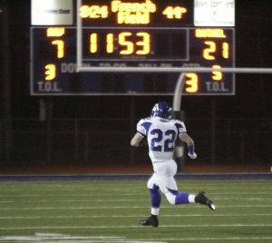 Bothell's Luke Prolux takes an 88-yard kickoff return for a touchdown Friday against Kentwood at French Field. Bothell went on to beat Kentwood