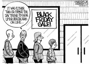 Black Friday sale or healthcare | Cartoon for Nov. 30