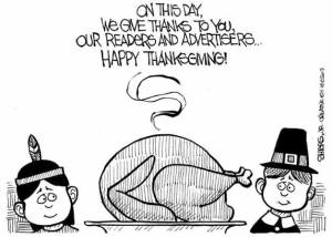 Giving thanks to readers and advertisers | Cartoon for Nov. 28