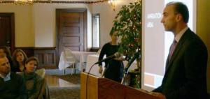 Bothell City Manager Bob Stowe gives his state-of-the-city address Jan. 12 at a Greater Bothell Chamber of Commerce luncheon at Country Village.