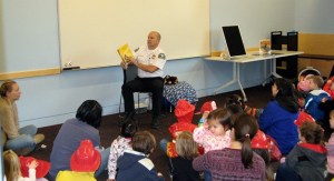 The Northshore Fire Department Chief participated in Storytime at the Kenmore Library