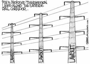 PSE proposed transmission lines along the Eastside Rail Corridor | Cartoon for May 18