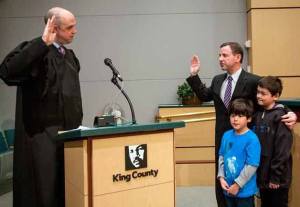 Rod Dembowski was sworn in as the 1st District King County Council member today. The 1st District represents Bothell