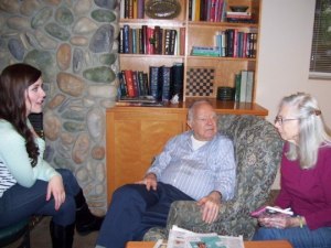 Riverside East residents participate in a Wii bowling night with UW Bothell and Cascadia students.