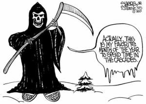 This is my favorite month of the year to spend time in the Cascades | Cartoon for April 19