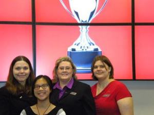 From left KeyBank teller Katie Youngling