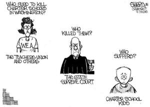Who sued to kill charter schools in Washington? | Cartoon for Sept. 15