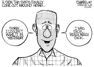A sign the sun has finally come out around here | Cartoon for May 4