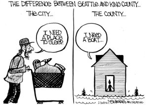 The difference between Seattle and King County | Cartoon for Feb. 18