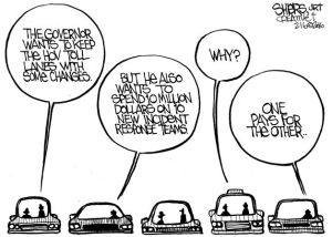 The governor wants to keep the HOV toll lanes with some changes | Cartoon for Feb. 19